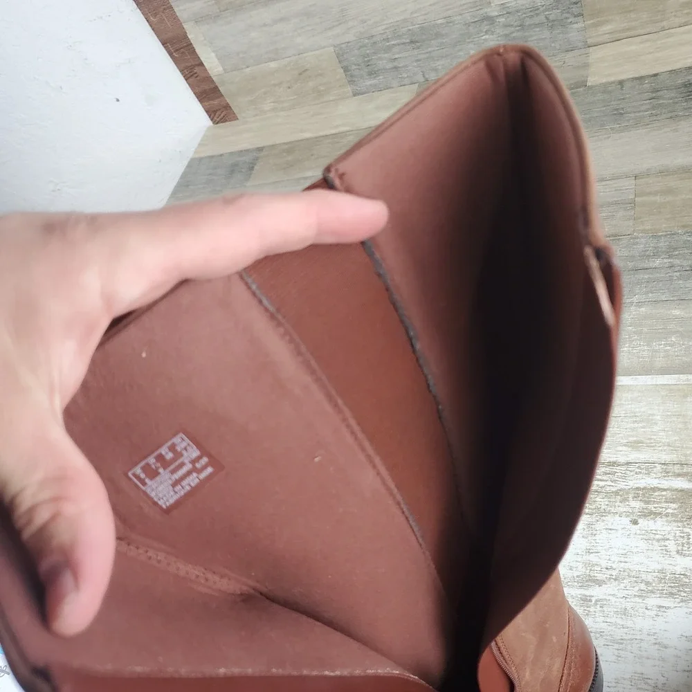 Clarks Adalynn Hope Womens Mid Calf Boots Sz 7.5 W British Tan Leather Side Zip